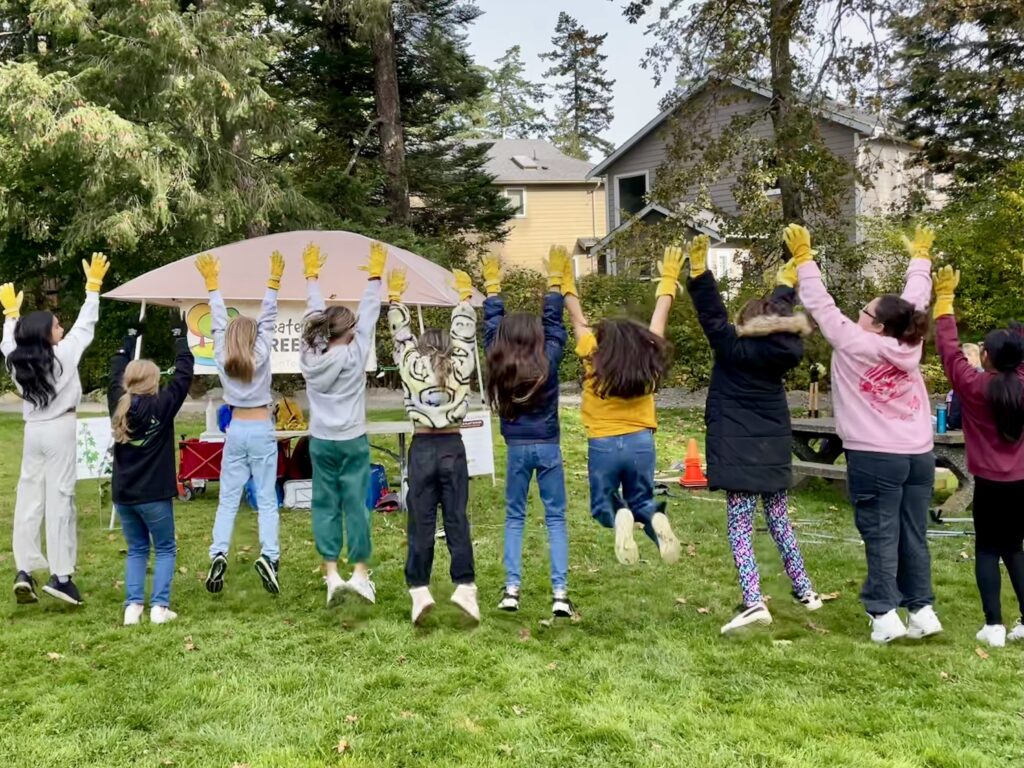 Students Jumping Aldersmith Park - oct 11 2024