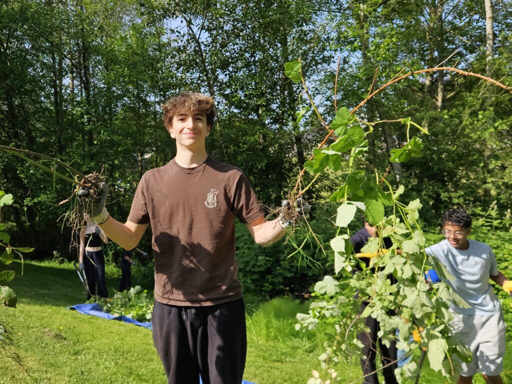 Students had a lot of fun removing the invasive plants and were proud of the difference they were making
